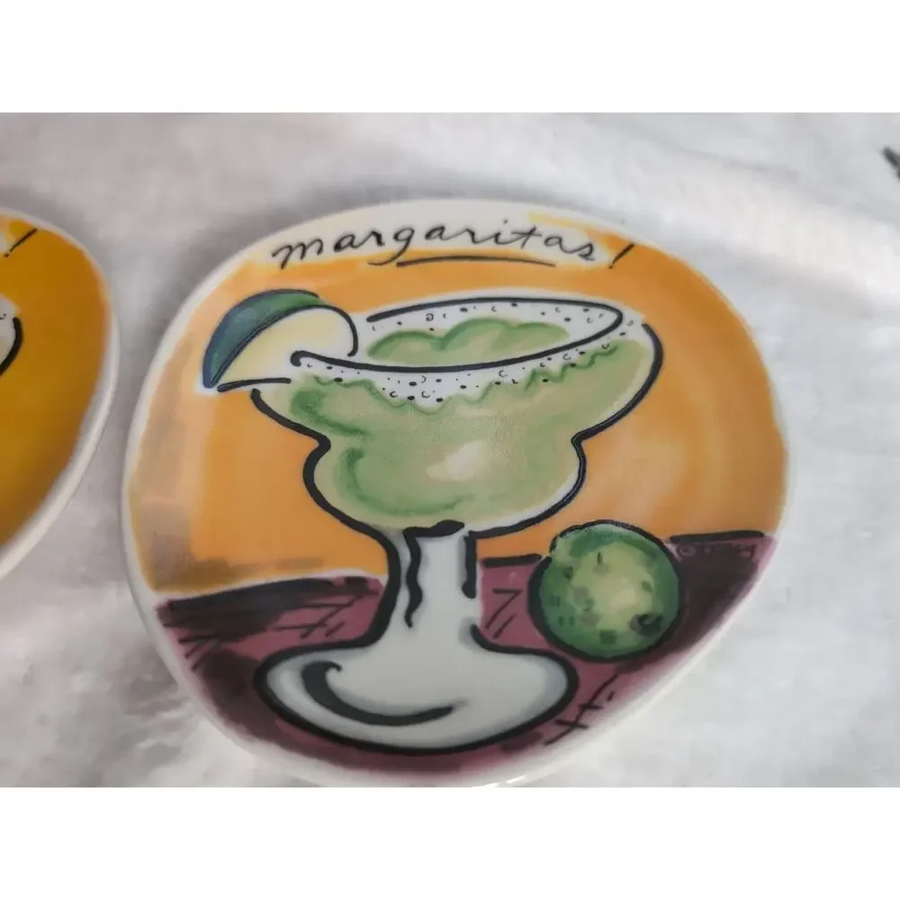 Mud Pie Tracy Flickinger Margaritas Tray Small Pair Of Plates